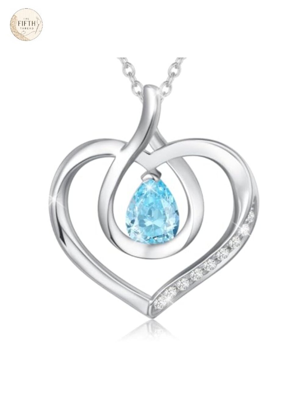 Sterling Silver Heart Birthstone Necklace Pendant